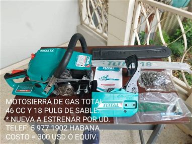 MOTOSIERRA ELÉCTRICA OREGÓN 18 PULGADAS DE SABLE. GASOLINA MARCA TOTAL. - Img 65750211