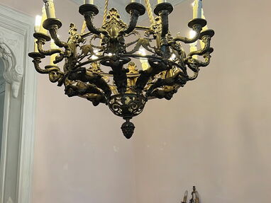 Lámpara de 16 luces de bronce antigua +53 52561382 Madelaine - Img 66861533