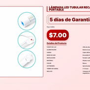 LÁMPARA LED TUBULAR RECARGABLE USB – PORTABLE . - Img 56933340