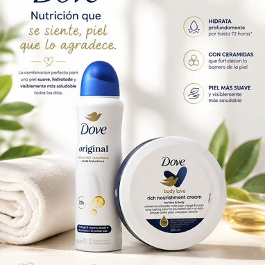 SET DOVE, DESODORANTE SPRAY 150 ML Y CREMA 250 ML - 2/2