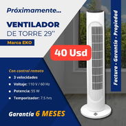 Ventilador de Torre 29" Eko con control remoto, Garantía de 6 meses, Entrega por un mínimo costo adicional de 5 Usd para - Img 51777575