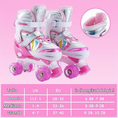 ☎️53544655 🛵 Entrega Disponible ⭐Patines Ajustables para Niños y Niñas – Color Blanco y Rosa ⭐ - 3/5