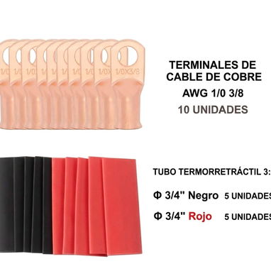 Kit de Terminales de Cobre Calibre 1/0 AWG de Alta Resistencia⚡🔋 - Img 122860923