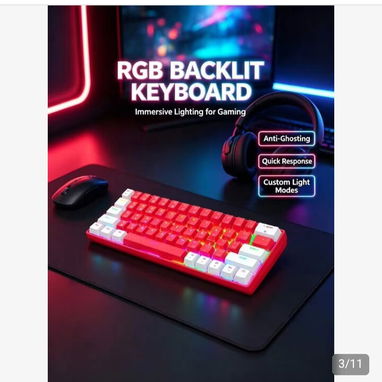 Teclado mecánico changxie 60% RGB gamer - 2/3