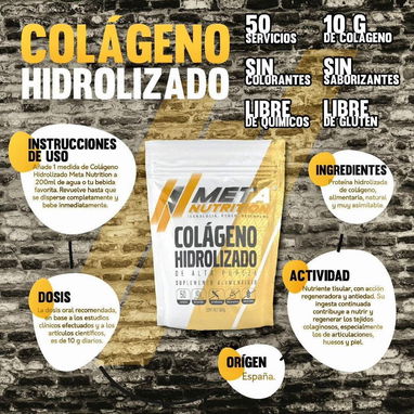 COLAGENO HIDROLIZADO META NUTRITION BOLSA 500g - Img 123161884