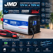 Convertidor de Corriente JMD de 12V-DC a 110V-AC  2000W de funcionamiento continuo  Soporta picos de 4000W Onda Pura - A - Img 57549894