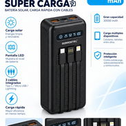 ☀️POWER BANK 30000mAh 🛍️CARGA RÁPIDA ⚡️y SOLAR🔋☀️ - Img 57600745