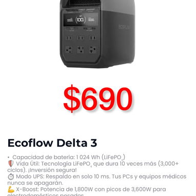 🔥¡REBAJAS DE PRECIOS! ESTACIONES DE ENERGÍA+ECOFLOW+ PANELES SOLARES + INVERSORES + BATERÍAS + PLANTAS ELÉCTRICAS Y MÁS - 4/15