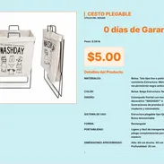 Cesto de Lavandería Desmontable Bolsa Tela Estructura Metalica Definitivo VPT#-0471 - Img 55553533