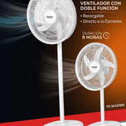 Ventilador doble función a la corriente y recargable 8 horas de duración ♏️MJ🔆 - Img 55279651
