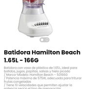 Batidora Hamilton Beach 1.65L - 166G. Marca-Modelo: Hamilton Beach – 50166G - Img 56427522