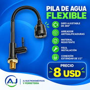 Pila o llave Fregadero al mueble (cuello de ganso). De media pulgada. Es de tiro rápido. Fabricado en metal, Color Negro - Img 48649968
