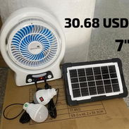Ventilador recargable Bravoking  de 7 pulgadas con panel y 2 bombillas - Img 54874008