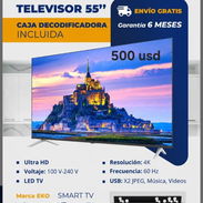 Televisor 55" marca eko smart tv caja decodificadora garantía 6 meses - Img 57694221