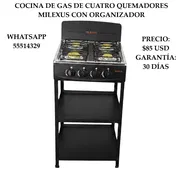 COCINA DE GAS DE CUATRO QUEMADORES MILEXUS CON ORGANIZADOR, ENTREGA DE FACTURA. VARIEDAD DE ELECTRODOMÉSTICOS, ETC - Img 53608251