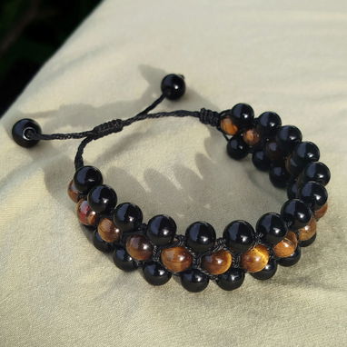 Pulsera triple de Onix y Ojo de Tigre - Img 104621386