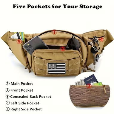 Oferta tecnológica: Riñonera Táctica Multifuncional – Color Caqui | videojuegoshabana.com - 4/5