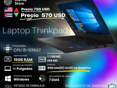 Laptop Lenovo//Lenovo ThinkPad *Nuevas Laptop Lenovo i5//LAPTOPS LENOVO THINKPAD - Img main-image