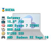 LAPTOP 🥇BUENA📦CAJA, Gateway (GWNR71517-BK|G), 15.6" FHD IPS, AMD Ryzen 7 3700U, 8GB RAM, RX Vega 10, 512GB SSD, 8H - Img 57415867
