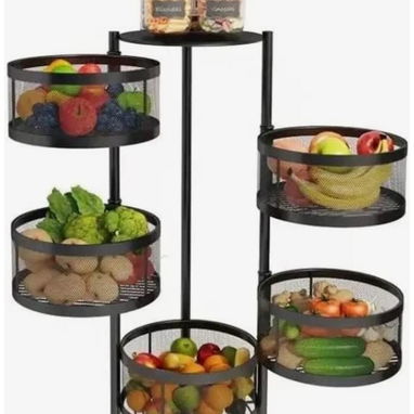 🍅Organizador metálico giratorio de 5 niveles ✅Medida: 90 cm altura x 36 cm ancho. 🏷️$55 usd - Disponibles en 🤍🖤 - Img 123343714