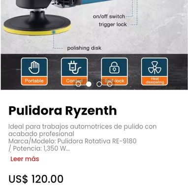 Pulidora Ryzenth. Marca/Modelo: Pulidora Rotativa RE-9180 - Img 117527838