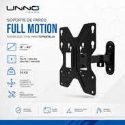 Soporte De Pared Unno Tekno Para TV 23–42” Brazo Articulado Full Motion VESA 200×200 Extensible 66lb - Img 55913079