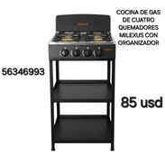 COCINA DE GAS DE CUATRO QUEMADORES MILEXUS CON ORGANIZADOR - Img 54633690