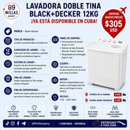 Lavadora doble tina black+Decker 12kg - Img 57009154