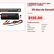 INVERSOR DC-AC 72V a 120V - 3000W Q7-LUMINA VPT#-0151 - Img 55220321