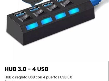Regletas USB* HUB 7 puertos USB/ Regleta USB 3.0 4 puertos/ hub NUEVO de 4 USB/ Extensión USB 1m cable enmallado - Img main-image