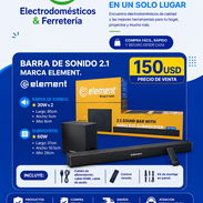 Barra de sonido 2.1. ELEMENT. Barra de Sonido: ⭐ 30W x 2 Largo 80cm Ancho 6cm Alto 6cm. -Subwoofer ⭐60W Largo 37cm. - Img 54552519