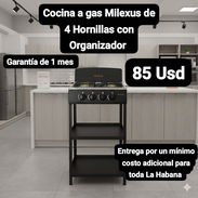 Cocina a gas Milexus de 4 Hornillas con Organizador, Garantía de 1 mes, Entrega por un mínimo costo adicional para toda - Img 53606377