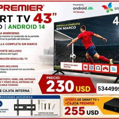 Smart TV marca Premier ✅️ Full HD.Accesorios incluídos - Img 123348029