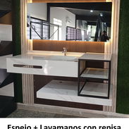 Juego de lavamanos moderno con espejo - Img 55731659
