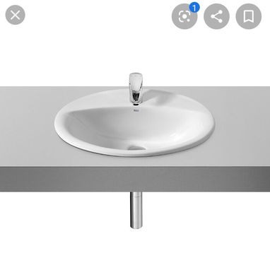 Muebles con espejo , Lavamano Roca sobre e empotrar  Lavamano Victoria de pedestal - 10/10