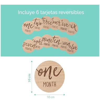 Accesorios de fotos reversibles, tarjetas de crecimiento del bebé y embarazo, 1 a 12 meses - 2/2
