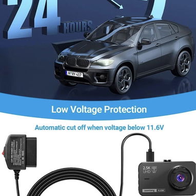 Cable de alimentación OBD2 OBD mejorado para cámara de salpicadero, adaptador OBD a tipo C USB OBDII Cable de carga de c - Img 113662527