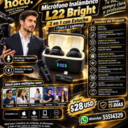 Micrófono Inalámbrico L22 Bright 2 en 1 con Estuche (Type-C / Lightning), nuevo en Caja. Factura Y Garantía. Variedad - Img 57279339