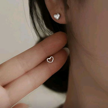 💖✨ PENDIENTES DE CORAZÓN ASIMÉTRICOS PLATA S925 ✨💖 - 2/2