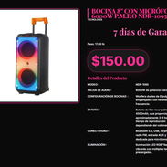 Bocina NDR-1095 6000W Micrófono Y LED RGB, Bocina NDR-1095 6000W Con Micrófono Y Radio FM . - Img 57450192