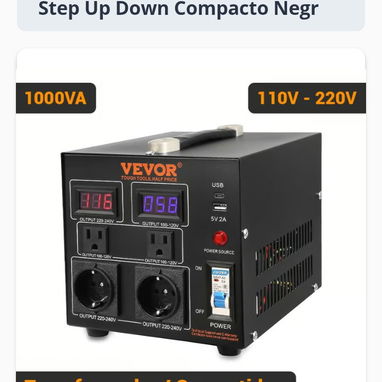 Transformador Convertidor de Voltaje VEVOR 110V-220V. Ideal para conectar Split u otros equípos que requieren 220 V - Img 121544167