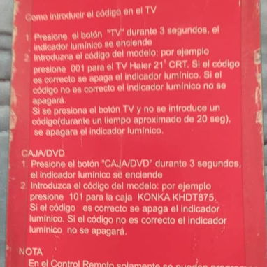 MANDO HAIER PARA TV Y CAJITAS DE TV. 2500 CUP. AHÍ SE VE PARA LOS MODELOS QUE PUEDE SERVIR. POR FAVOR NO ME LLAMEN PARA - Img 123592639