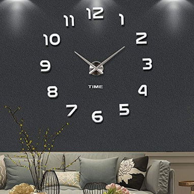 Reloj de pared 🧱 grande 3D 😁 efecto espejo 🪞 120 cm de diámetro - 6/6