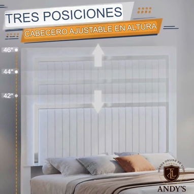 Cama Queen con bordes plateados y luces led - 5/7