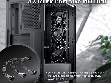 CHASIS Antec Performance Series P20C, panel frontal de malla metálica masiva, 3 ventiladores PWM de 4.724 in. - Img main-image