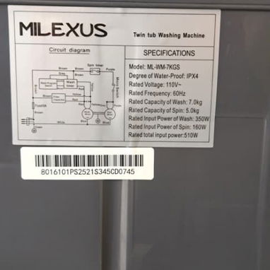 Lavadora Semiautomatica Milexus 7kg - Img 116786198