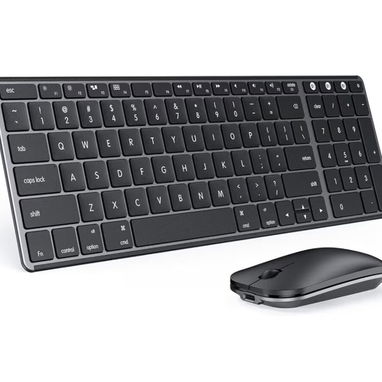 Teclado + Mouse Bluetooth SEENDA SKM64-2 para Mac/iPad/iPhone - 3 Canales + USB-C Recargable + Silencioso - Img 125209798