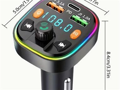 Transmisor FM Carro / Reproductora MP3 Carro Bluetooth USB y Carga Rápida ✅ Reproductor MP3 Auto - Img main-image