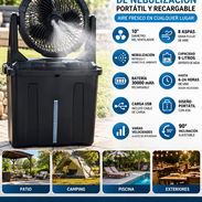 Ventilador con nebulización para mayor sensación de frescura. Batería recargable: 30,000 mAh. Depósito de agua: 9 litros - Img 57709207