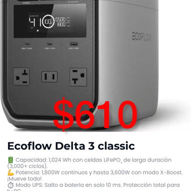 🔥¡REBAJAS DE PRECIOS! ESTACIONES DE ENERGÍA+ECOFLOW+ PANELES SOLARES + INVERSORES + BATERÍAS + PLANTAS ELÉCTRICAS Y MÁS - 15/15